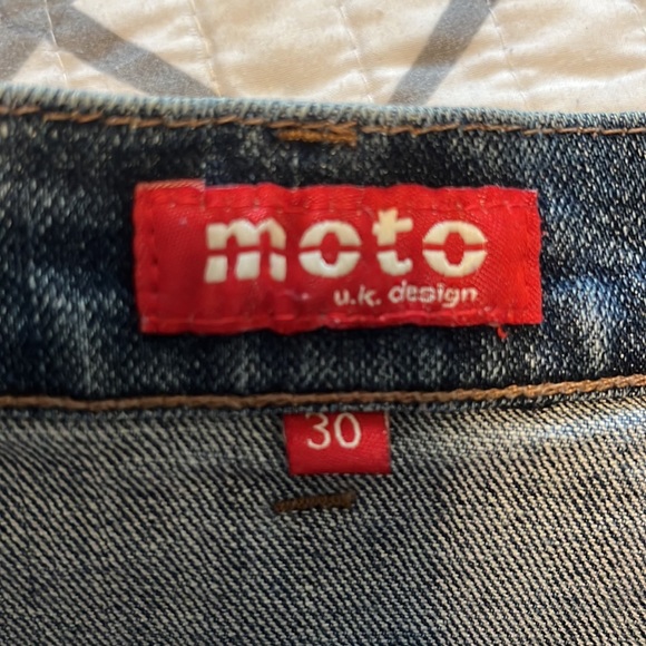 Moto ruffled denim mini skirt size 30 - Picture 3 of 4